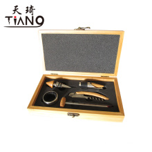 premium corkscrew bamboo gift box 5pcs wine opener set